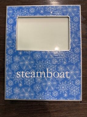 Ski Steamboat Colorado Blue Snowflake Picture Frame 4x6